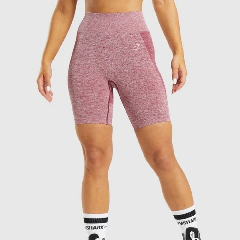 Gymshark flex‎ cycling bike shorts maroon heather small